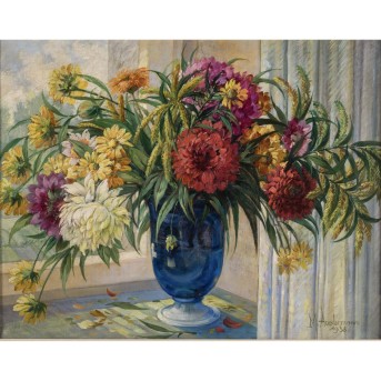 AUSTERMANN, MAX (1872-1941), 'Sommerstrauß mit Vase', 1938,