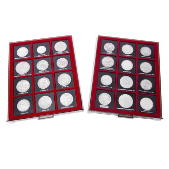 New mintings of historical thaler pieces in 1000 fine silver. 24 pieces.