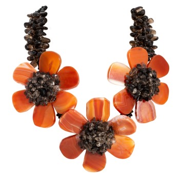 Opulente 'Blumen' Steinkette