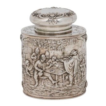 GERMANY Tea caddy, 800 silver, 1st half 20th century