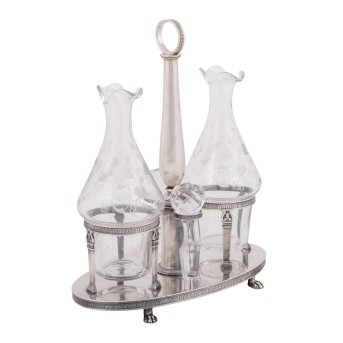 MÉNAGE, Silber/Glas, 19./20. Jh.,