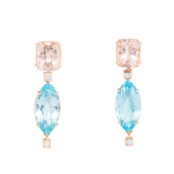 Paar Ohrstecker mit blauen Topasen