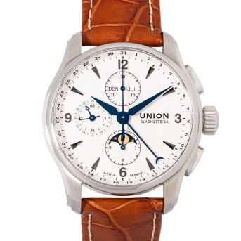UNION GLASHÜTTE UNION GLASHÜTTE Belisar Mondphase Ref D002.425.16.037.00 Herren Chronograph von 2014. Box und Papiere.