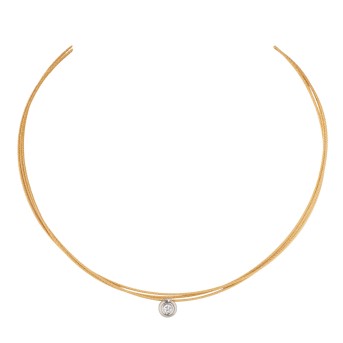 Halsreif/Schnur, 3- fach und Anhänger mit Brillant