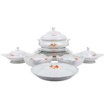 MEISSEN 12-piece partial service 'Flower paintings', 20th century