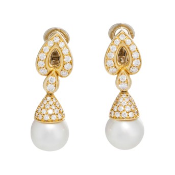 Ohrringe mit Südseeperlen und Brillanten