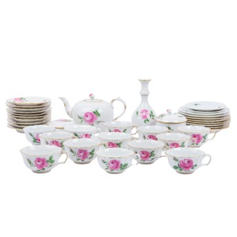 MEISSEN Teeservice 'Rote Rose', 20. Jh.