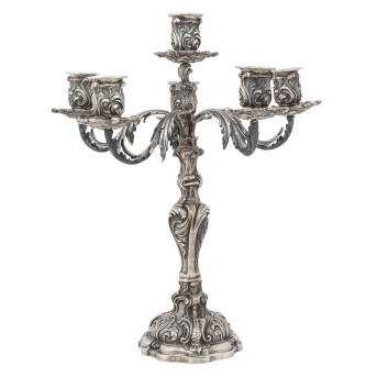 A. CESA S.C./ ALESSANDRIA, 6-flammiger Kerzenleuchter, 800 Silber, 20. Jh.,