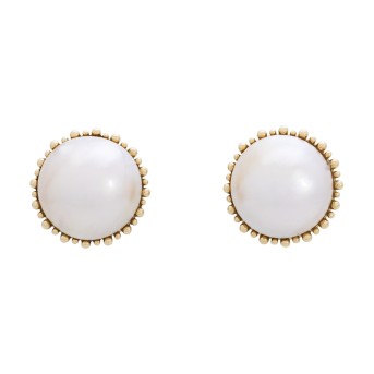 Paar Ohrclips mit 2 Mabéperlen,