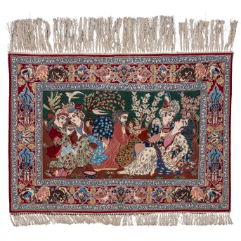 Orientteppich mit Seide. ISFAHAN/PERSIEN, 1970er Jahre, 105x157 cm.