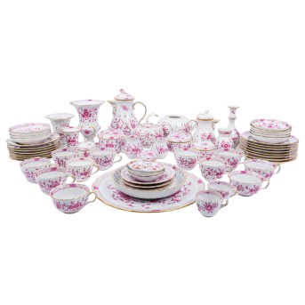 MEISSEN Kaffeeservice 'Reiche, indische Blume Purpur', 20. Jh.