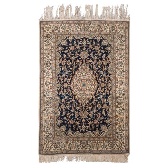 Orienttepich mit Seide. NAIN /PERSIEN, 1970er Jahre, 174x114 cm.