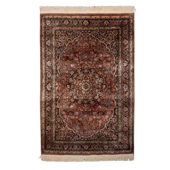 Orientteppich aus KASCHMIR-Seide, INDIEN, 1980er Jahre, 183x125 cm.