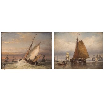 BOMMEL, Elias Pieter van, ATTR. (E.P.v.B.: 1819-1890), pair of &quot;Seescenes&quot;,