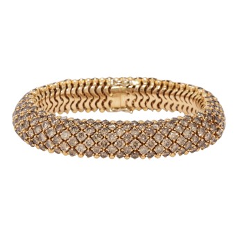 Armband mit 252 braunen Brillanten zus. 26,92 ct,