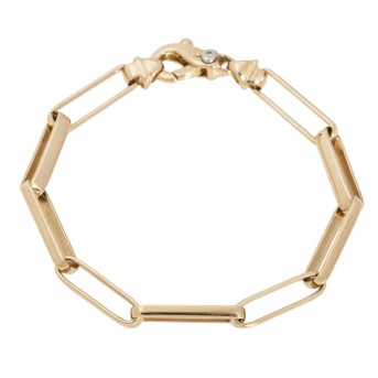 Bracelet, long eyelet anchor bracelet with diamond-set lobster clasp,