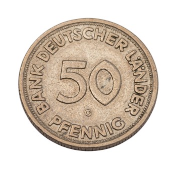 BRD - 50 Pfennig 1950 G J.379. 'Bank deutscher Länder'.