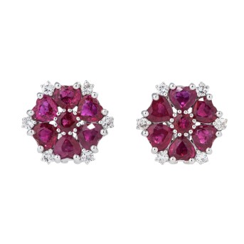 Paar Clips mit 10  Rubinen