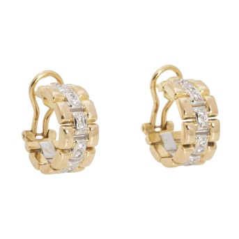 Paar 3/4-Creolen mit 28 Brillanten,