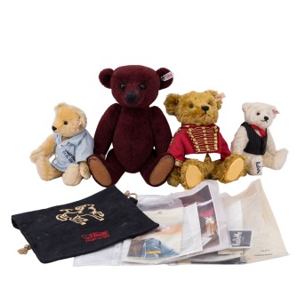 STEIFF 4-piece set of bears from limited special editions, 1999-2012,