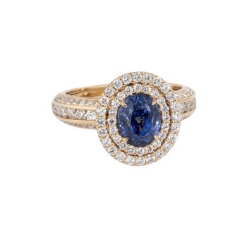 KAT FLORENCE KAT FLORENCE einzigartiger Ring mit kornblumenblauen Saphir