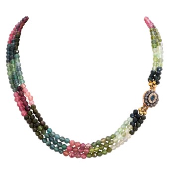 3-reihige Turmalinkette,