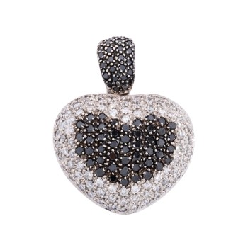Clip pendant 'Heart' with diamonds totaling approx. 1.35 ct, 