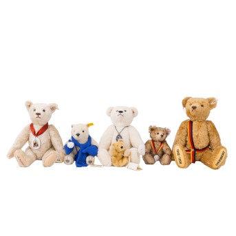 STEIFF 6-piece set of bears from limited special editions, 1997-2009,