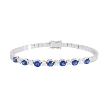 Bracelet with 7 fine sapphires and 6 diamonds
