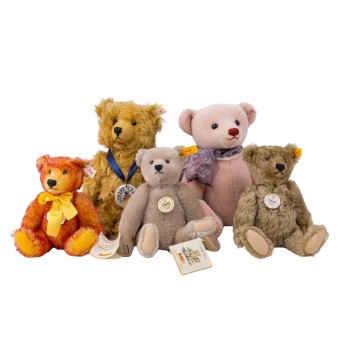STEIFF 5-tlg Konvolut Bären aus limitierten Sondereditionen, 1997-2013,