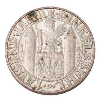 Weimarer Republik - 3 Reichsmark 1928/D, 1000 Jahre Dinkelsbühl,