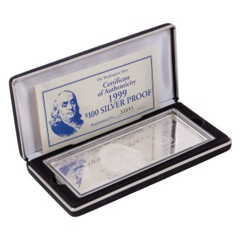 USA - 100 $ Ein Viertelpfund (4 oz) in Feinsilber 1999 PP