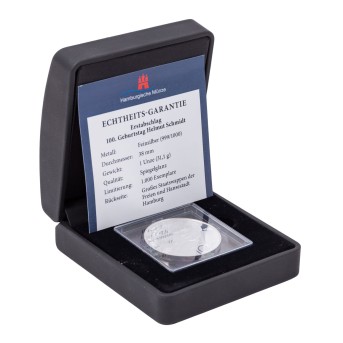 BRD/ Silber - Helmut Schmidt Medaille 2018 Erstabschlag,