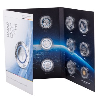 Deutschland - Gedenkausgabe "Blauer Planet Erde" mit Münzen und Medaillen,