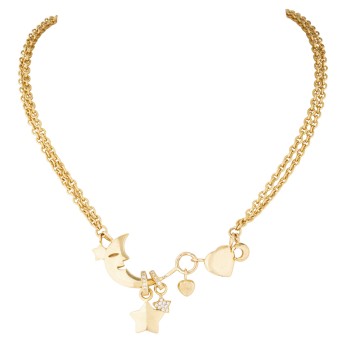 Collier 'Monde, Sterne und Herzen',