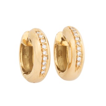 Paar Klappcreolen mit 18 Brillanten,