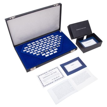 Franklin Mint - 'Edelsteine der Welt' - 64 x Silberplättchen (.925),