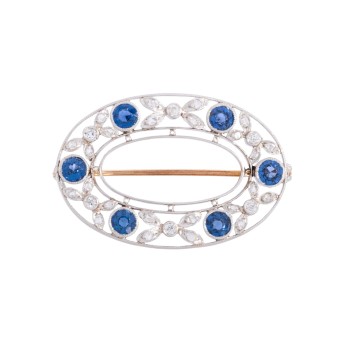 Belle Époque Brosche mit Altschliffdiamanten