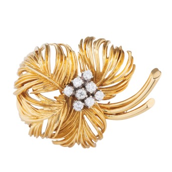 SCHILLING Brosche mit Brillanten,