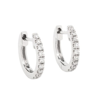 Paar Creolen mit 18 Diamanten