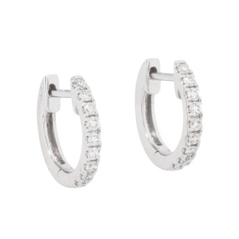 Paar Creolen mit 18 Diamanten