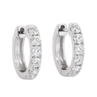 Paar Creolen mit 12 Diamanten