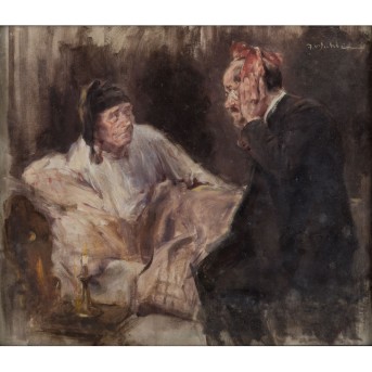 WAHLE, FREIDRICH (also Fritz, 1860-1927), &quot;Krankenbesuch&quot;,