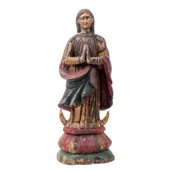 Sculpture of a crescent moon Madonna. INDIA, 18th century