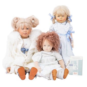 KÄTHE KRUSE/SIGIKID 3-tlg Konvolut Puppen, 1980er/90er Jahre