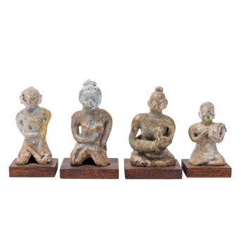 Group of four ceramic votive figures, CHINA, 14th-15th century,