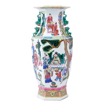 Sechskantvase, CHINA, 20. Jh.,
