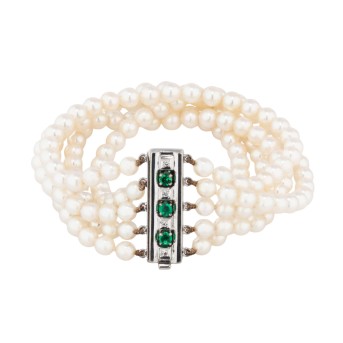 Perlarmband, 5reihig,