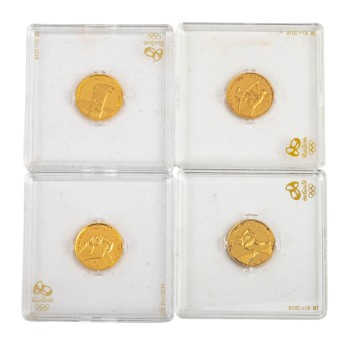 Brasilien /GOLD - 4 x 10 Reais Olympische Spiele Rio 2016 PP