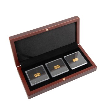 3-tlg. GOLDBARREN-Set zum Thema 'August der Starke' à 1 Gramm Gold